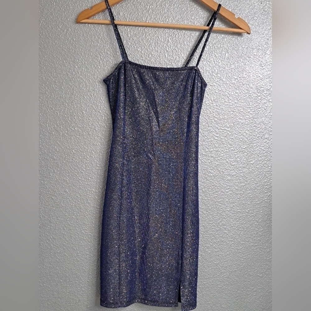 H&M Sparkly Blue Slip Dress. Size XS